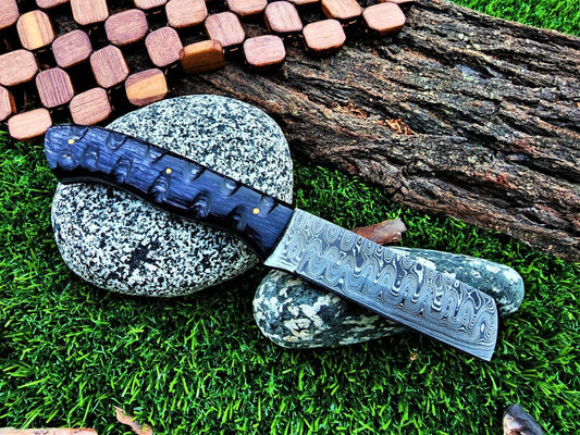 Handmade Raindrop Damascus wood handle BushCraft Bull Cutter Survival gift knife