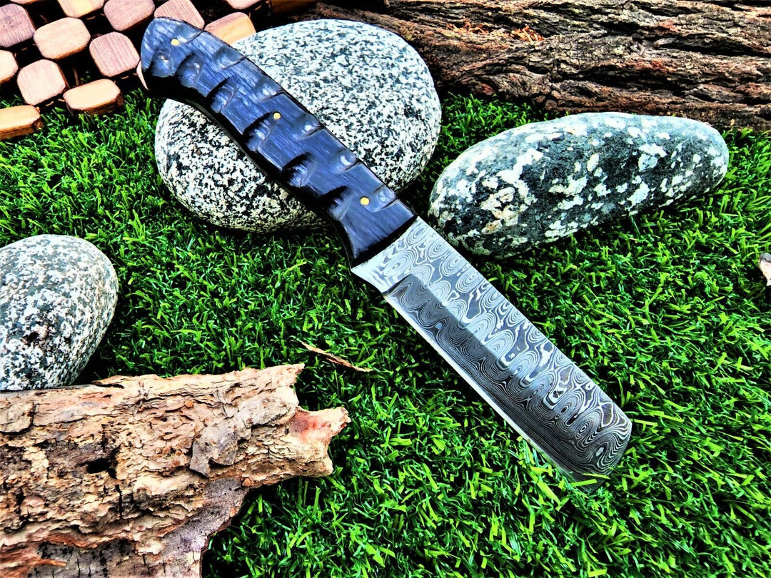 Handmade Raindrop Damascus wood handle BushCraft Bull Cutter Survival gift knife