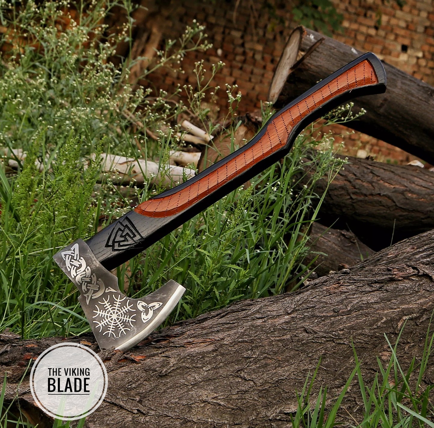Custom Hand Forged Carbon Steel Vikings Axe With Leather Sheath |The Viking Blade|