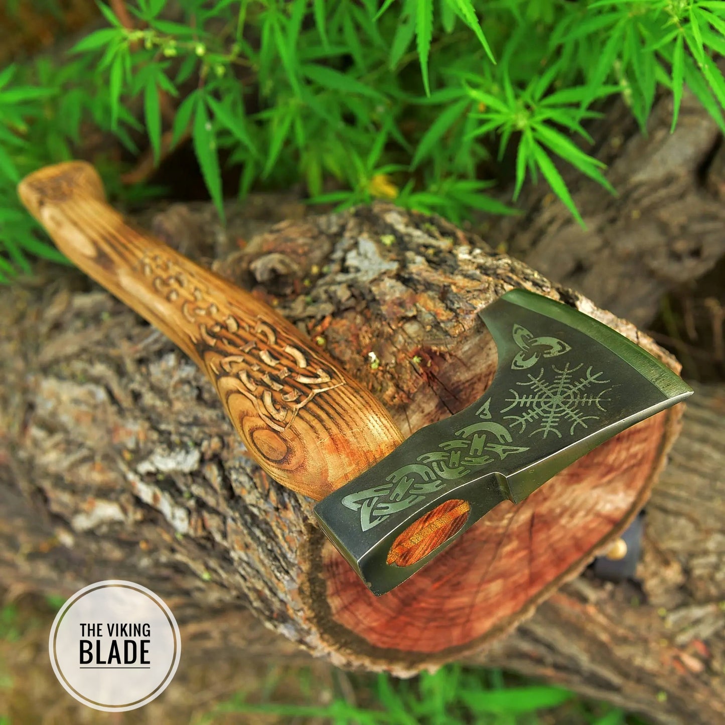 Custom Hand Forged Carbon Steel Viking Axe With Leather Sheath |The Viking Blade|