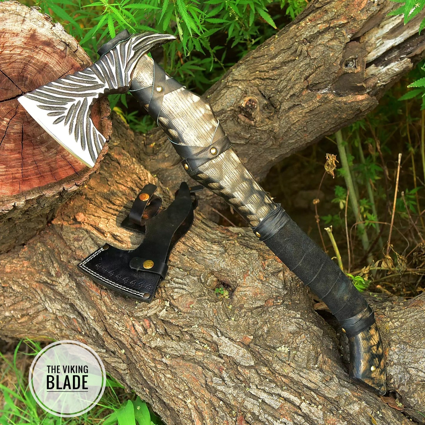 Custom Hand Forged Viking Axe With Leather Sheath |The Viking Blade|