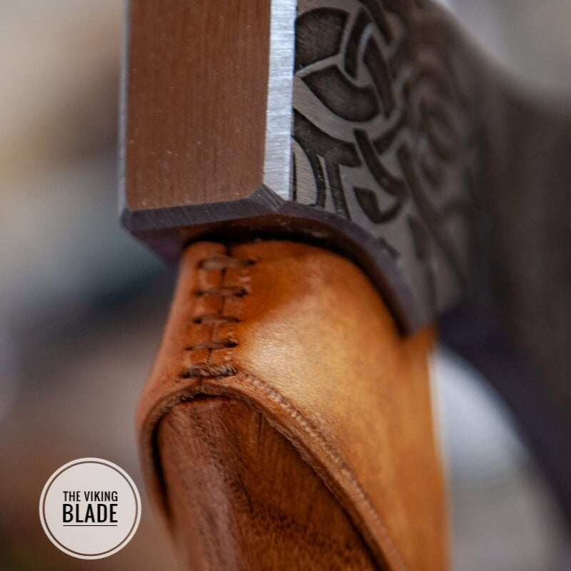 Custom Handmade Tree Of Life Viking Axe With Leather Sheath |The Viking Blade|
