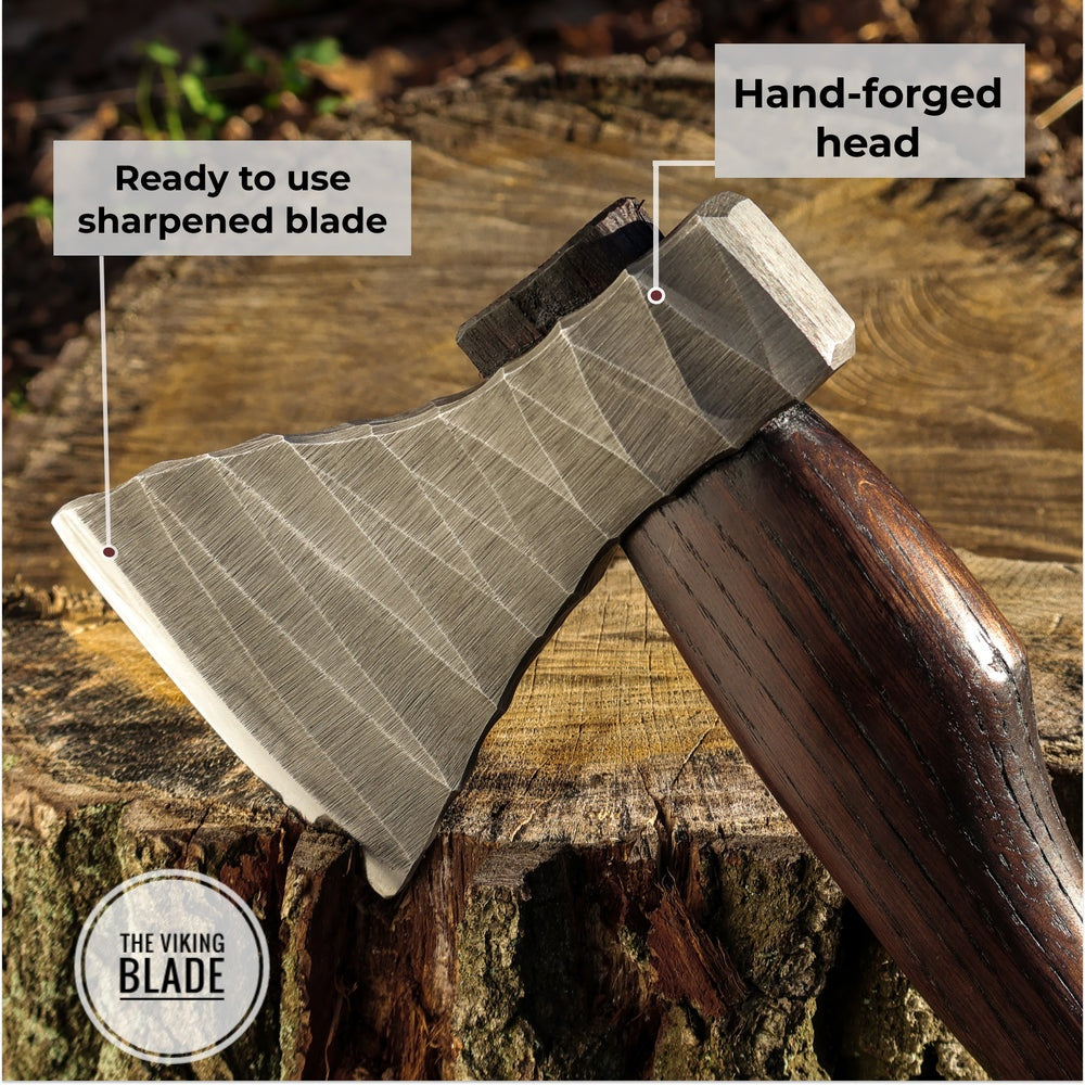 Custom Hand Forged Hatchet With Leather Sheath |The Viking Blade|