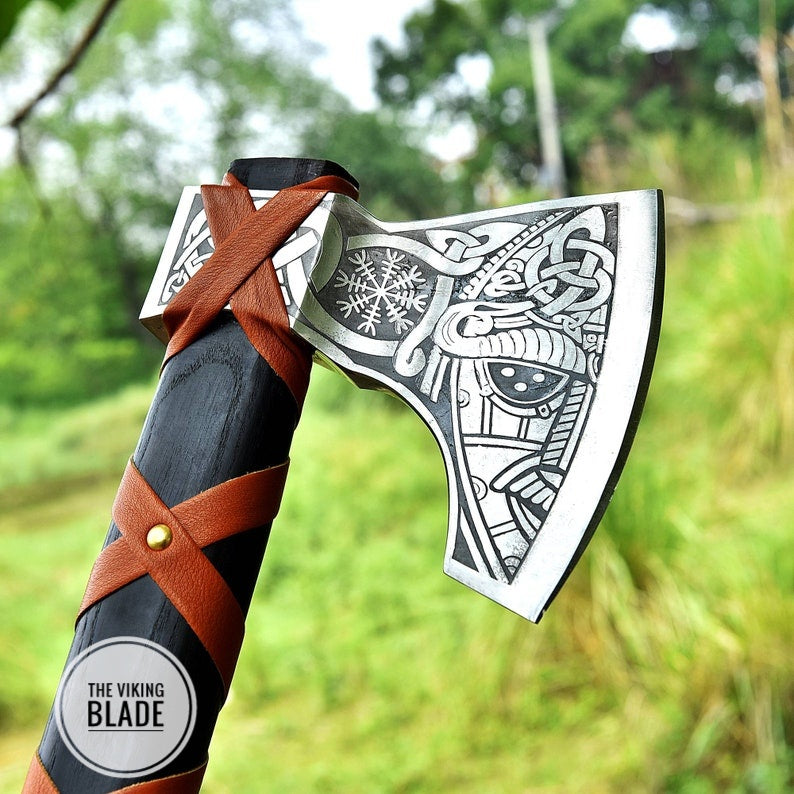 CUSTOM HANDMADE FORGED High Carbon STEEL Tomahawk hatchet AXE Comes With Genuine
Leather sheath |The Viking Blade|