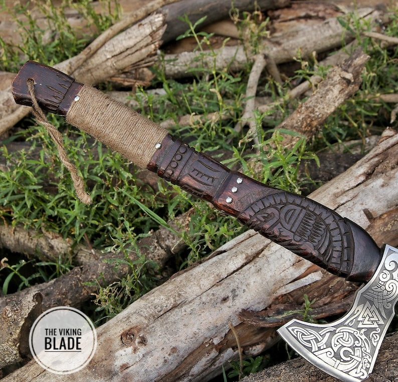 CUSTOM HANDMADE FORGED High Carbon STEEL Tomahawk hatchet AXE Comes With Genuine
Leather sheath |The Viking Blade|