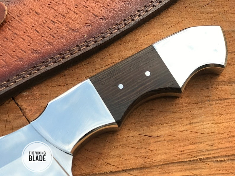 Custom Handmade D2 Steel Tanto Knife With Leather Sheath |The Viking Blade|