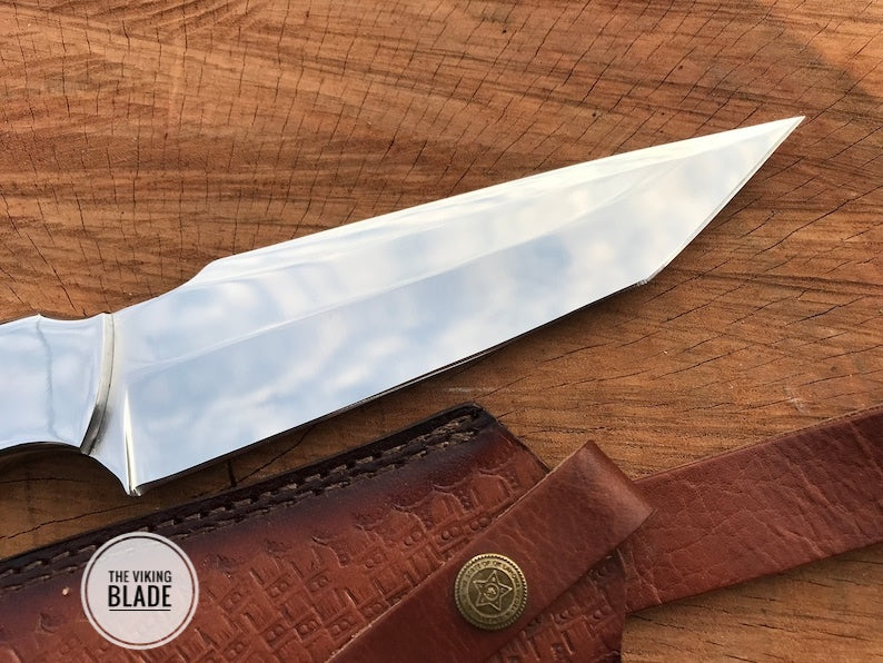 Custom Handmade D2 Steel Tanto Knife With Leather Sheath |The Viking Blade|