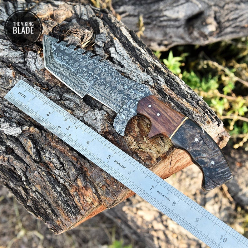 Custom Handmade Damascus Military hunting tracker camping survival EDC knife Survival