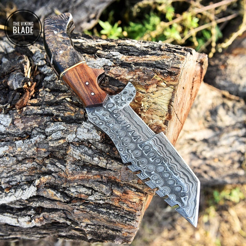 Custom Handmade Damascus Military hunting tracker camping survival EDC knife Survival