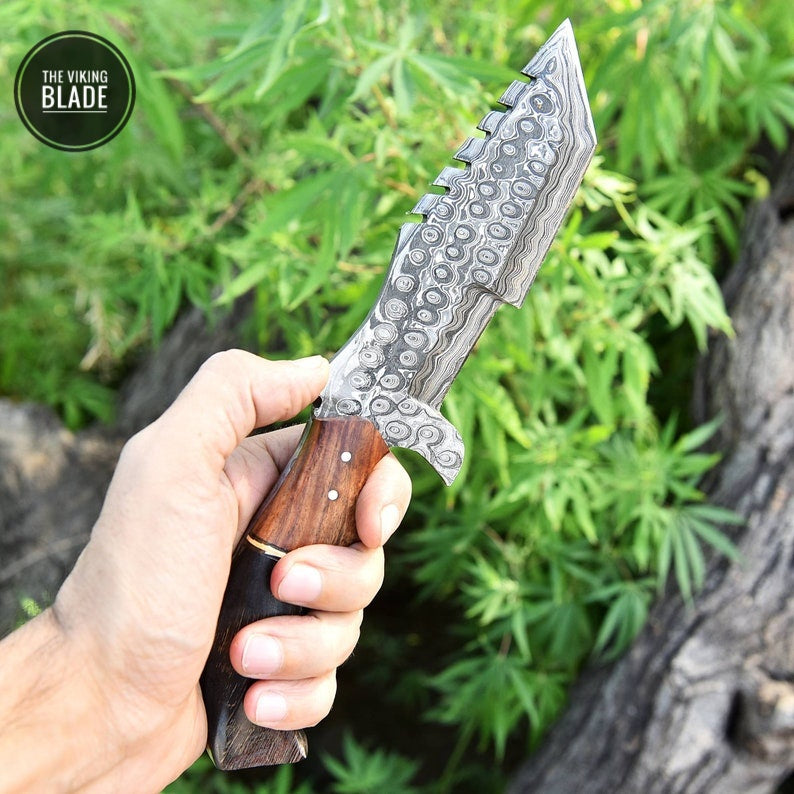 Custom Handmade Damascus Military hunting tracker camping survival EDC knife Survival