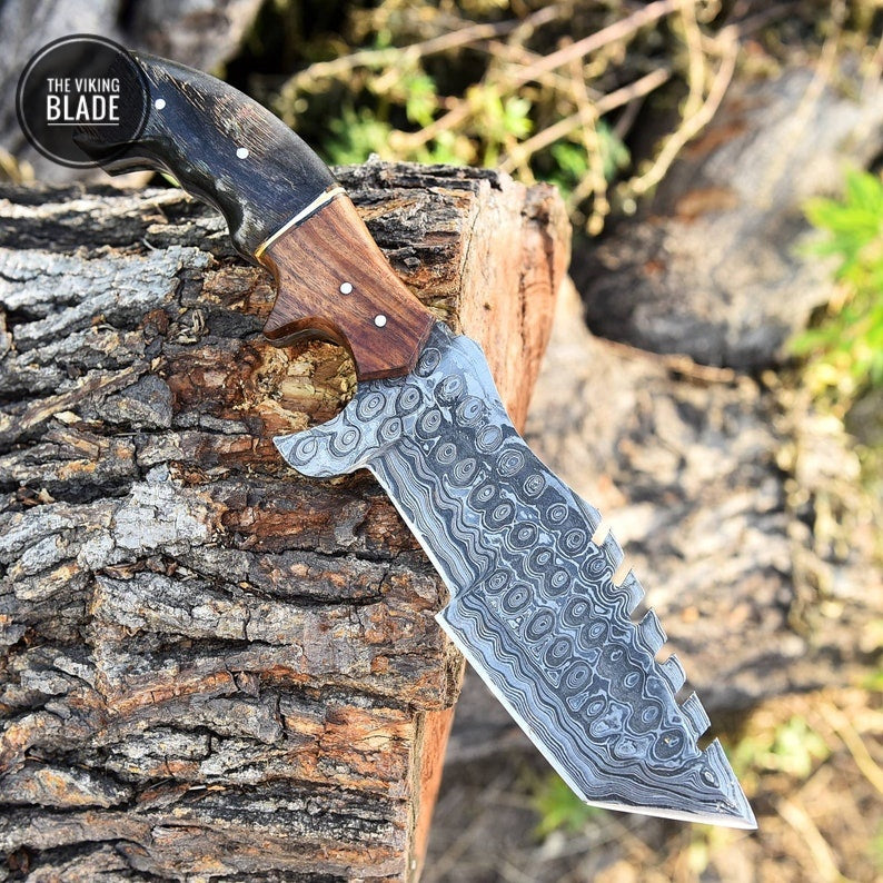 Custom Handmade Damascus Military hunting tracker camping survival EDC knife Survival