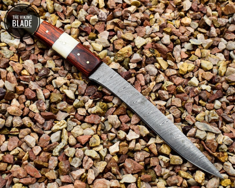 Special Gift Fillet Knife - 12" Beautiful Damascus Steel Handmade Fillet Knife
