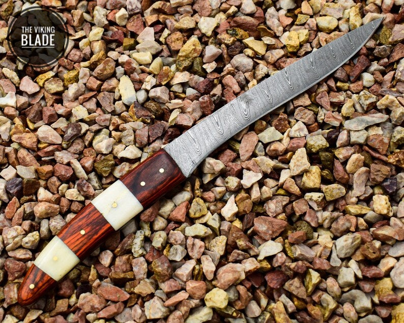 Special Gift Fillet Knife - 12" Beautiful Damascus Steel Handmade Fillet Knife