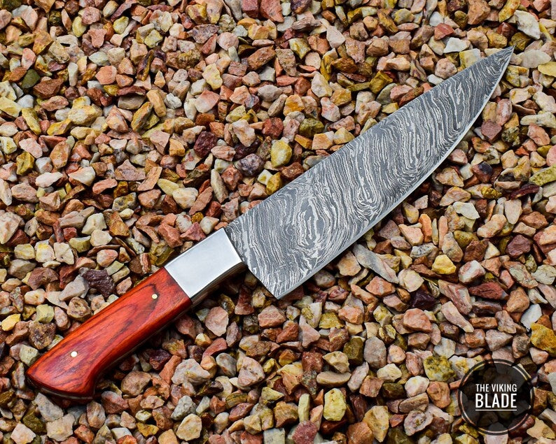 Custom Handmade Damascus Steel Chef Kitchen Knife