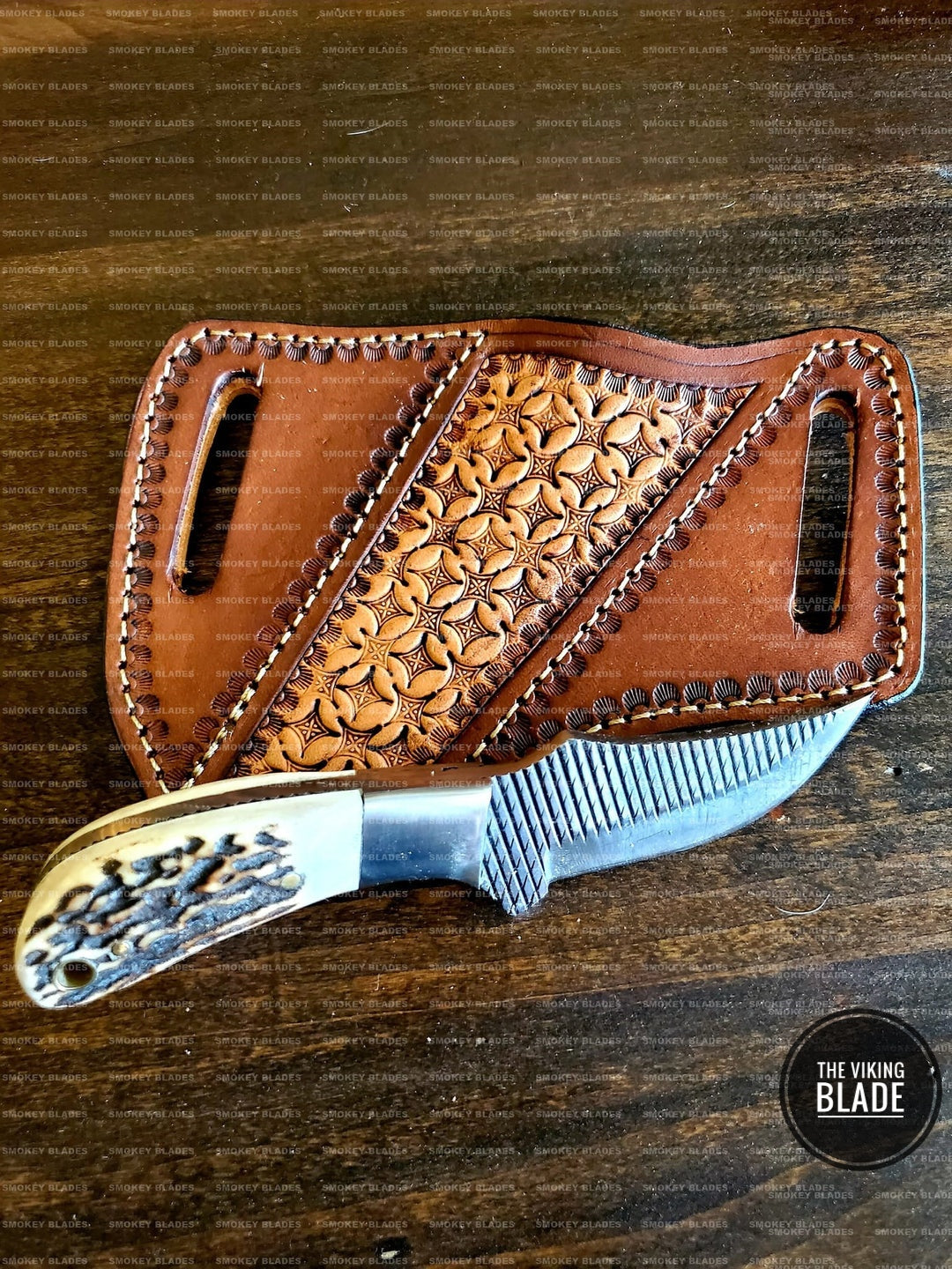 Custom Handmade Cowboy EDC Camping Skinner Knife With Leather Sheath