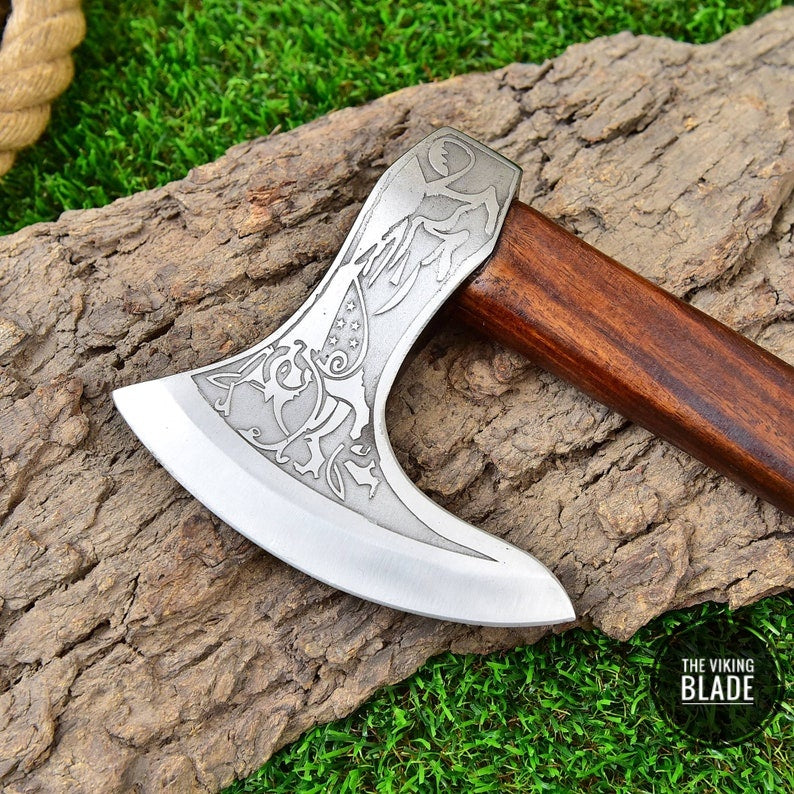 Carbon Steel Axe With Leather Sheath
