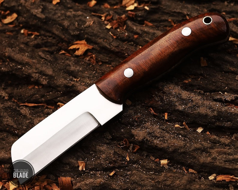 Custom Handmade Stainless Steel Cowboy Bull Cutter Knife With Leather Sheath