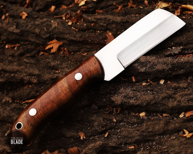 Custom Handmade Stainless Steel Cowboy Bull Cutter Knife With Leather Sheath
