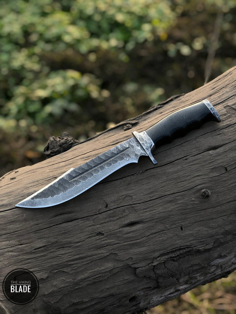 Custom handmade Damascus steel Bowie knife