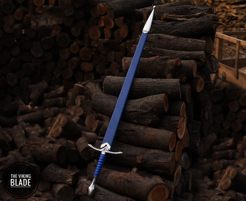 Handmade Glamdring Sword of Gandalf with Cover Lord of The Rings (LOTR) Replica Sword (Blue)