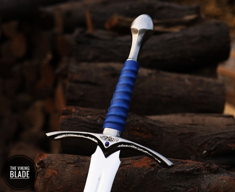 Handmade Glamdring Sword of Gandalf with Cover Lord of The Rings (LOTR) Replica Sword (Blue)