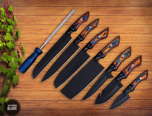 Handmade Chef Knife Set with Razor Sharp Cutting Edge Comes with Unique Style beautiful Leather Sheath Roll