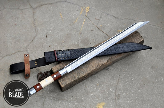 Long Seax-18 inches Handmade Nordic Seax Knife With Sheath
