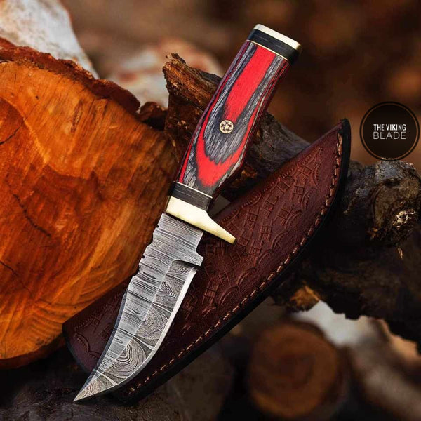 Premium Custom Elk Skinning Knife with Leather Sheath