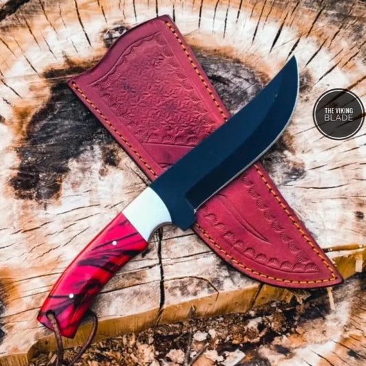 10” Handmade Forged Stainless Steel Full Tang Skinner Knife - Resin Handle