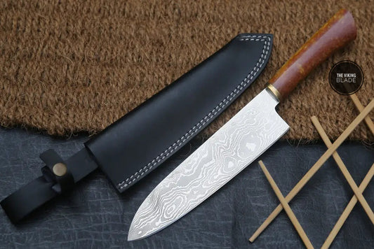 12" Handmade Damascus Stainless Steel Chef Knife Galaxy Gold Handle, VG 72 Layer Cooking Knife