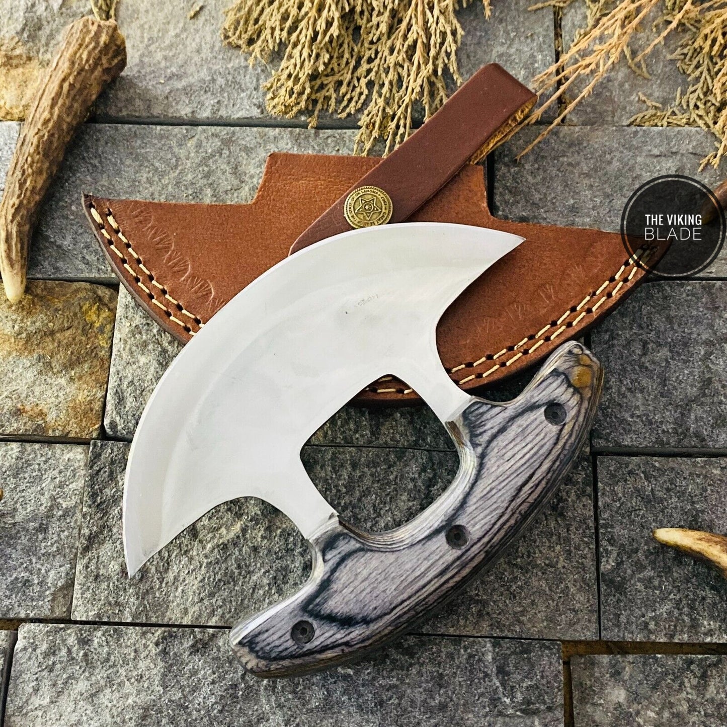 6" Full Tang Ulu Fixed Blade Knife Hunting Knife Camping Knife Tactical W/Sheath