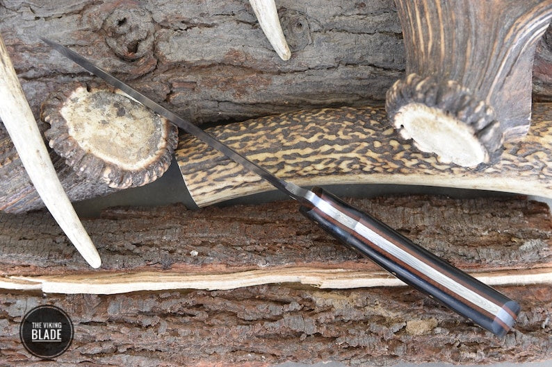 Custom Handmade Damascus Steel Tanto Knife With Leather Sheath