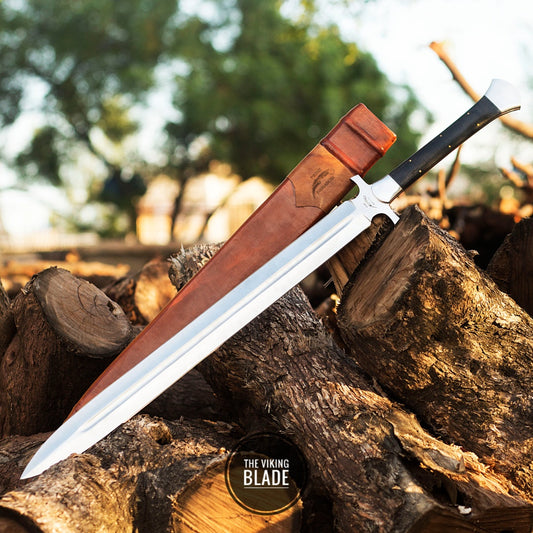 Custom Handmade Full Tang Steel Sword With Scabbard- Battle Ready Sharp Sword