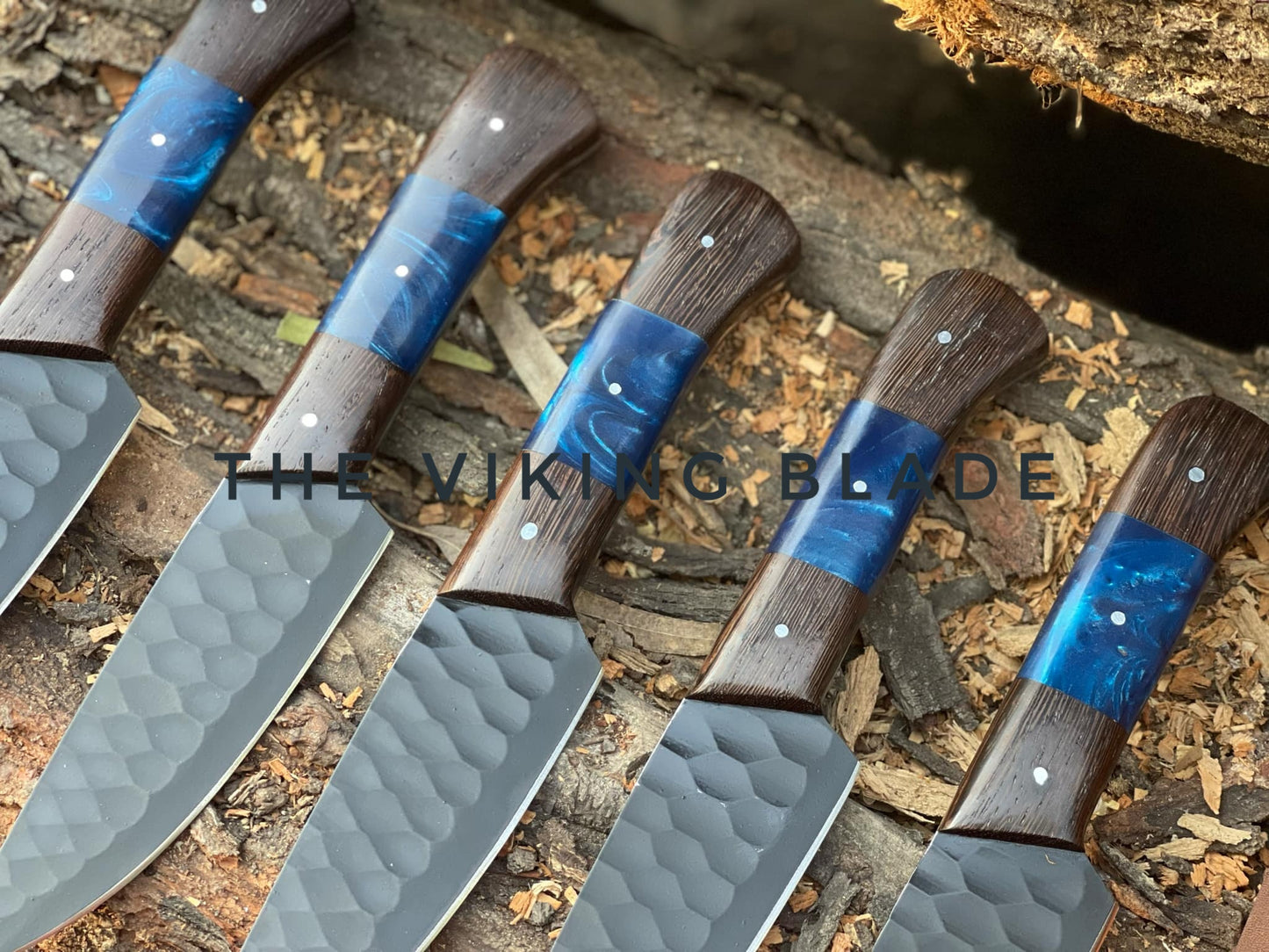 Custom Handmade Steak Knives Set With Leather Roll Kit