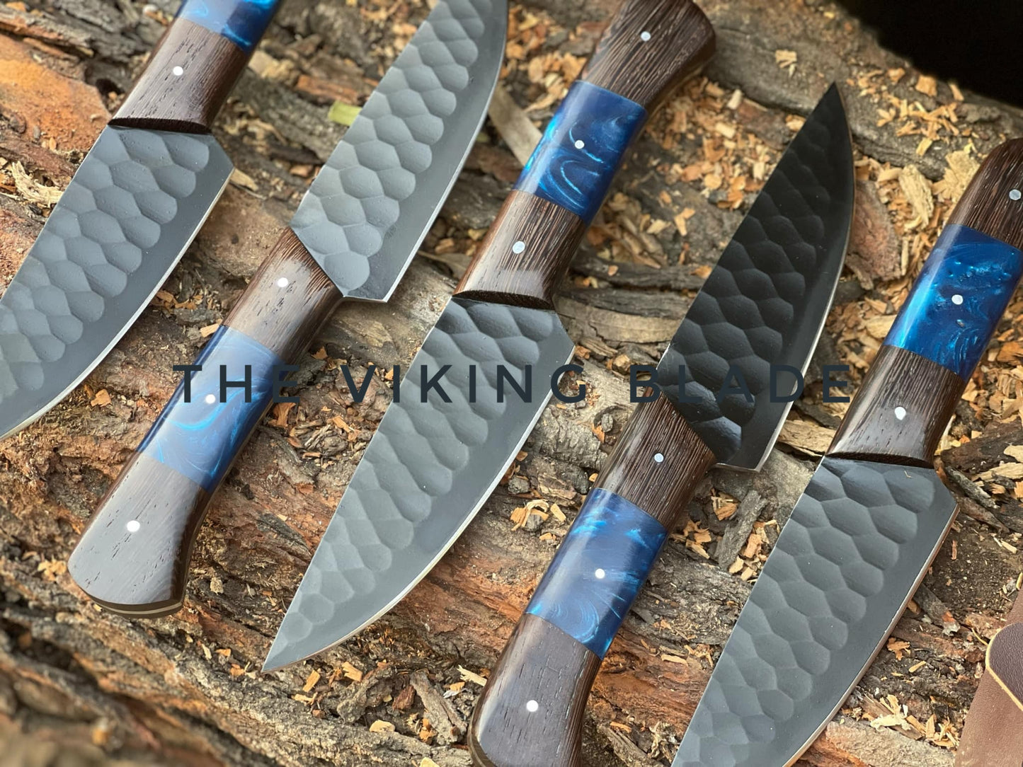 Custom Handmade Steak Knives Set With Leather Roll Kit