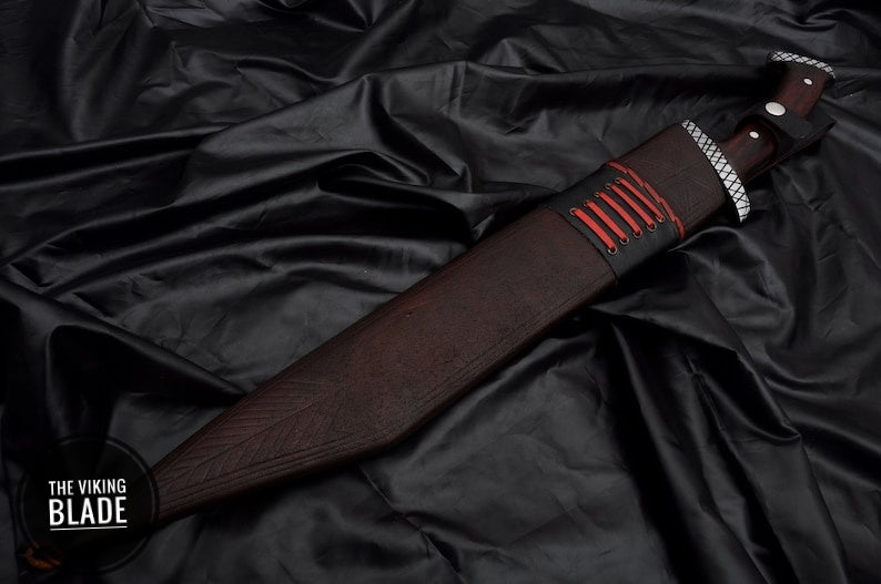 18-Inch Handmade Nordic Seax Knife with Leather Sheath 1