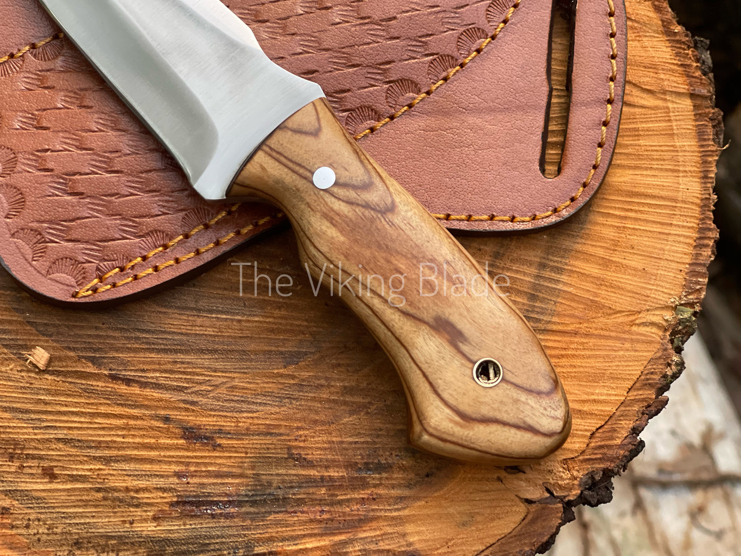 Custom Handmade D2 Steel Skinner Knife With Leather Sheath