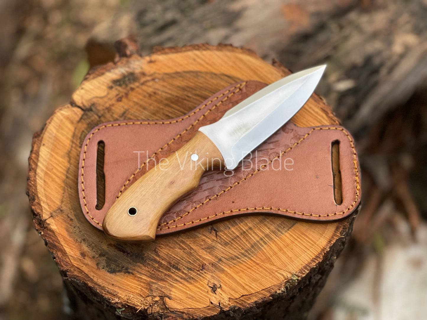 Custom Handmade D2 Steel Skinner Knife With Leather Sheath