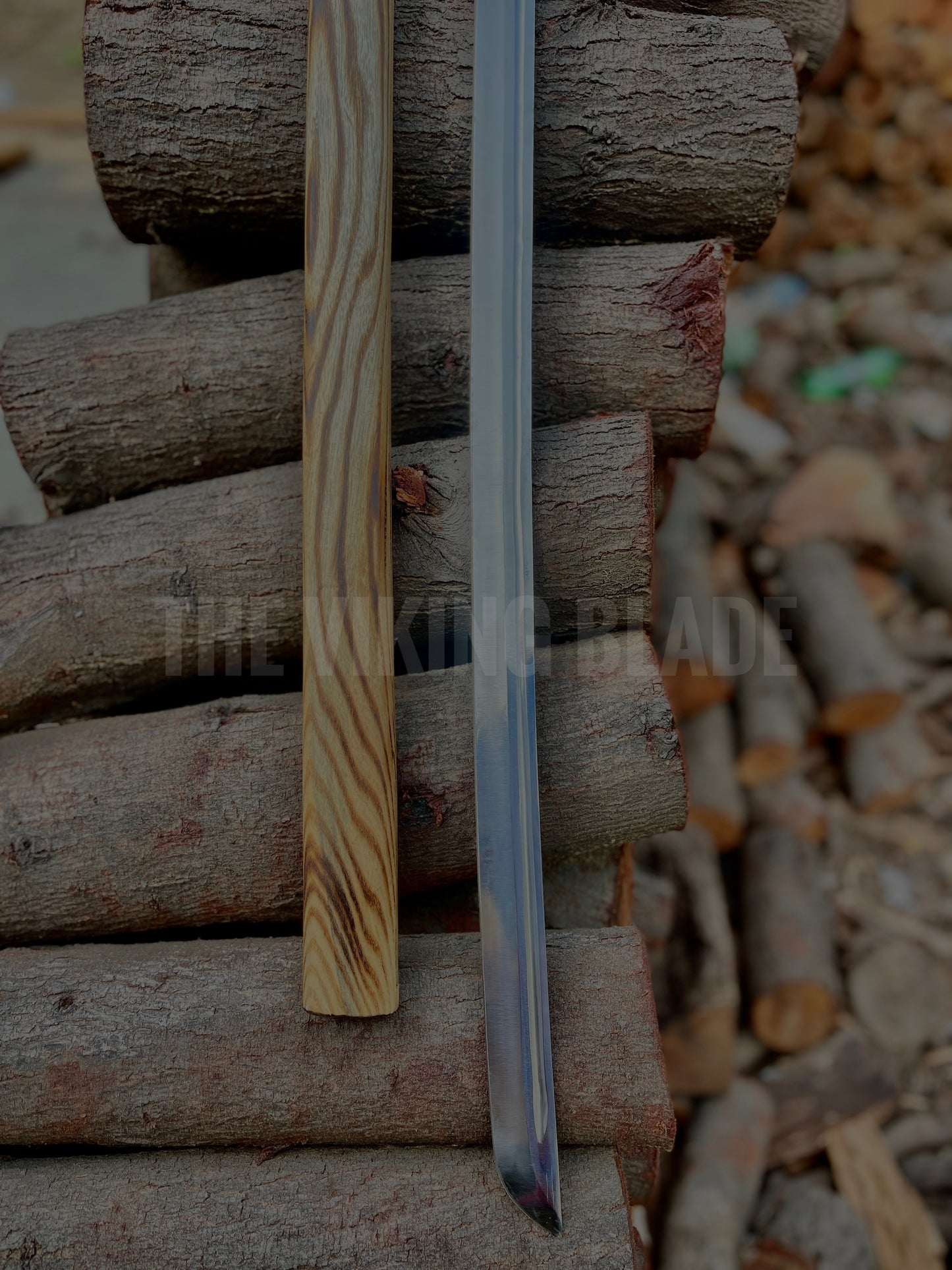 Handmade Straight Stick Sword - Hand Forging Full Tang 1095 Steel Shikomizue Samurai Katana Sword Real, Eight Corners Shirasaya Sharp Sword