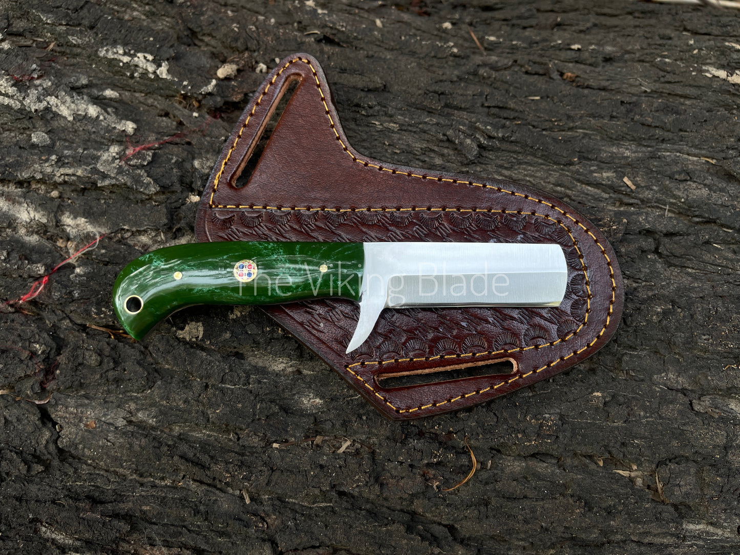 Custom Handmade D2 Steel Cowboy Bull Cutter Knife With Leather Sheath