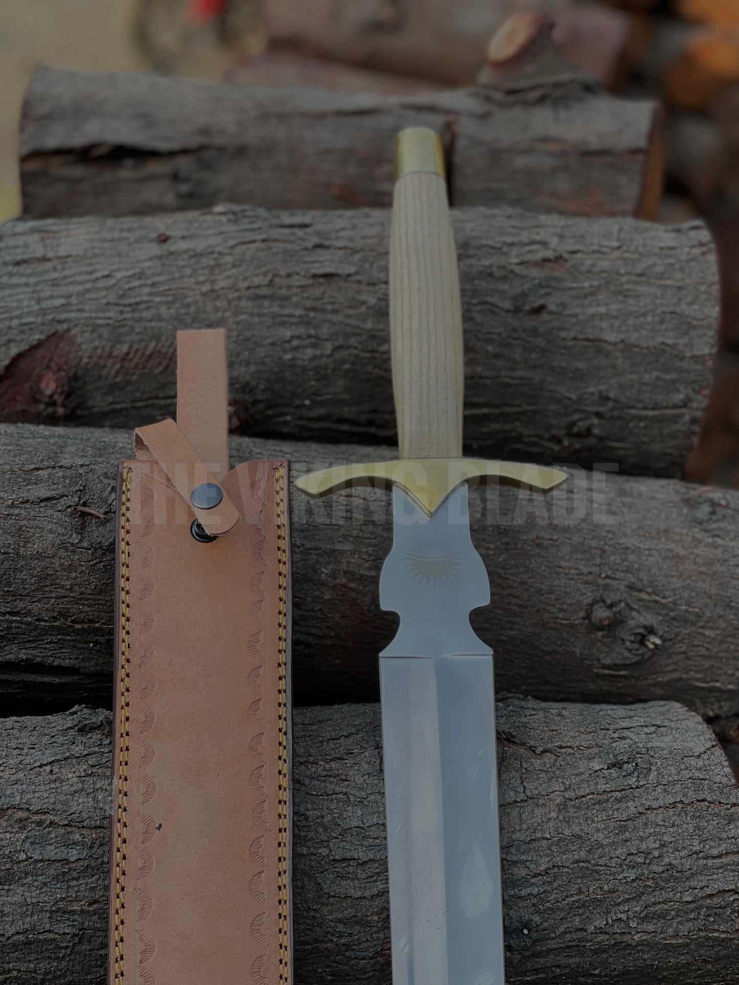 Custom Handmade D2 Steel Sword with Leather Sheath