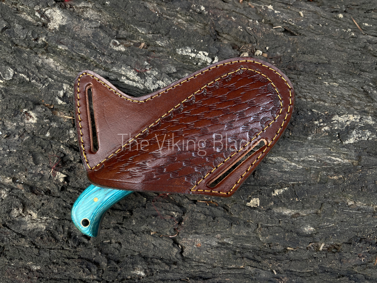 Custom Handmade D2 Steel Cowboy Bull Cutter Knife With Leather Sheath