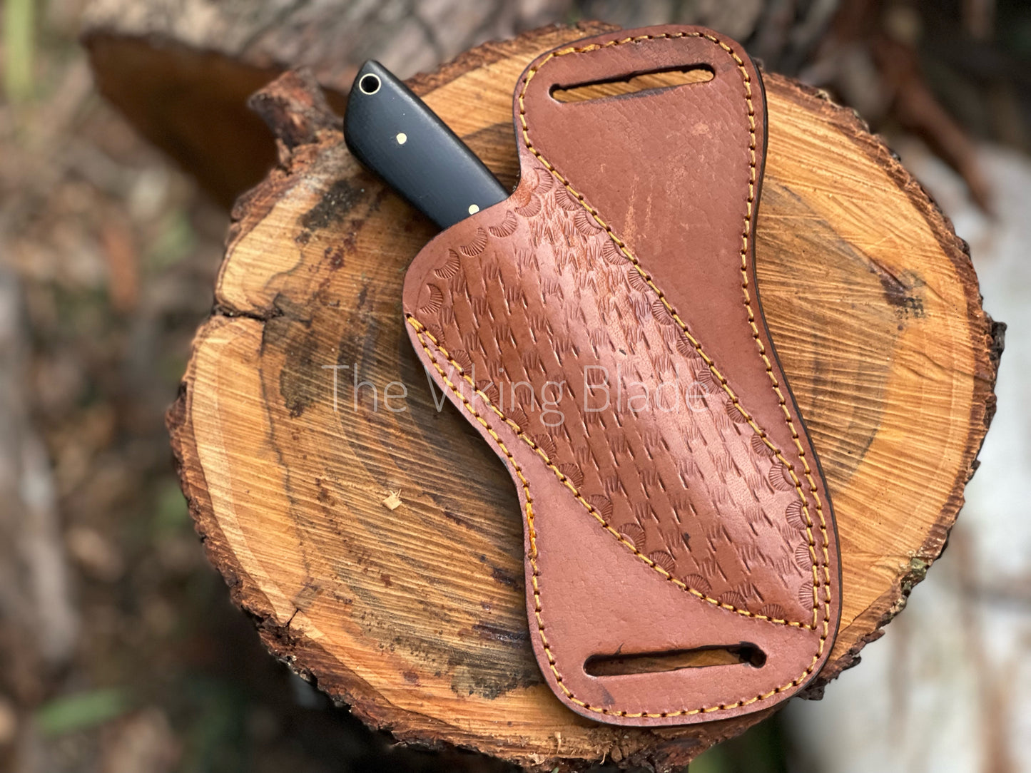 Custom Handmade D2 Steel Skinner Hunting Knife With Leather Sheath