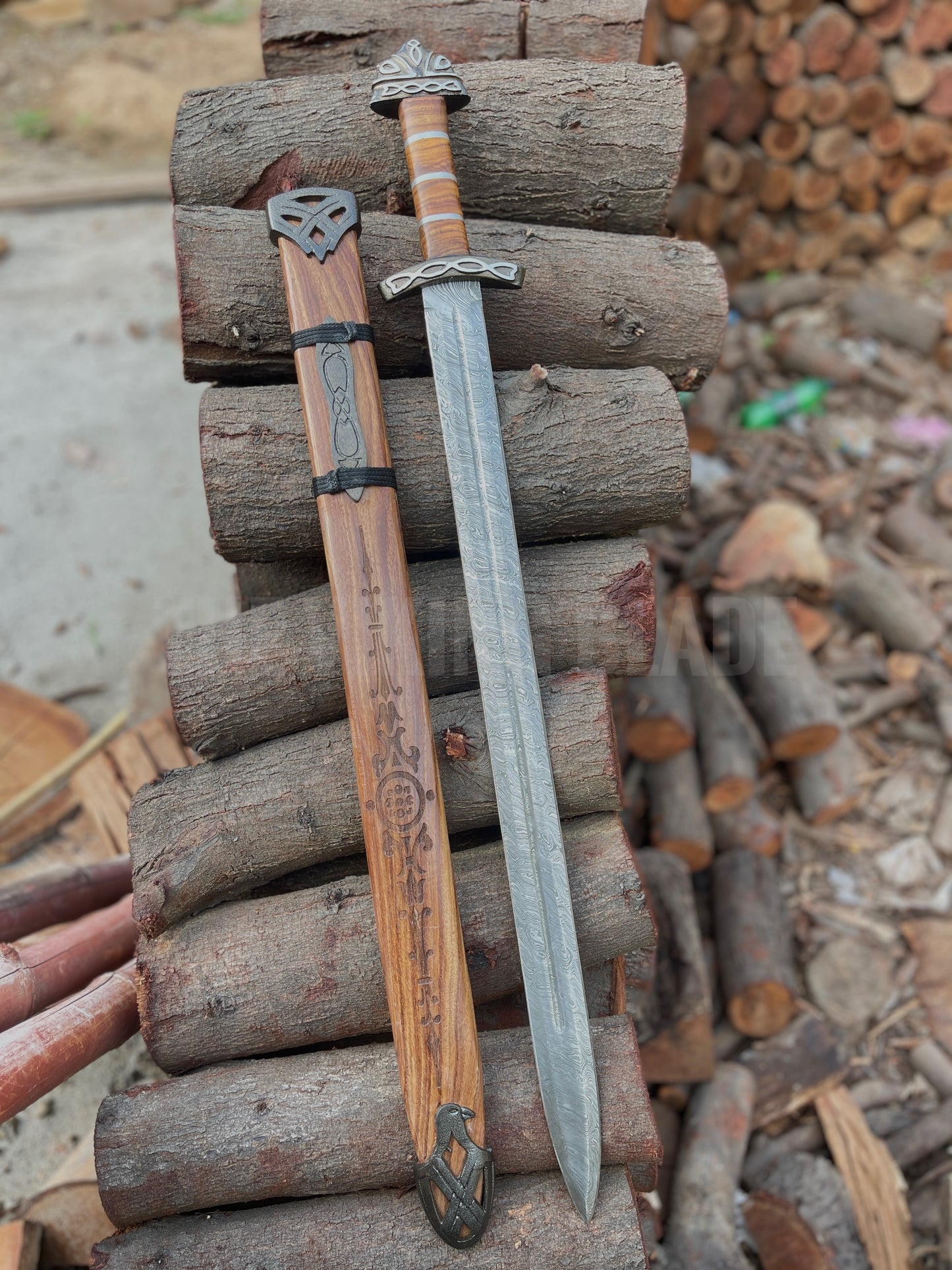 Custom Handmade Damascus Steel Sword