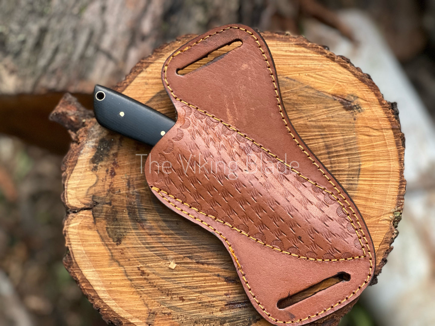 Custom Handmade D2 Steel Skinner Hunting Knife With Leather Sheath