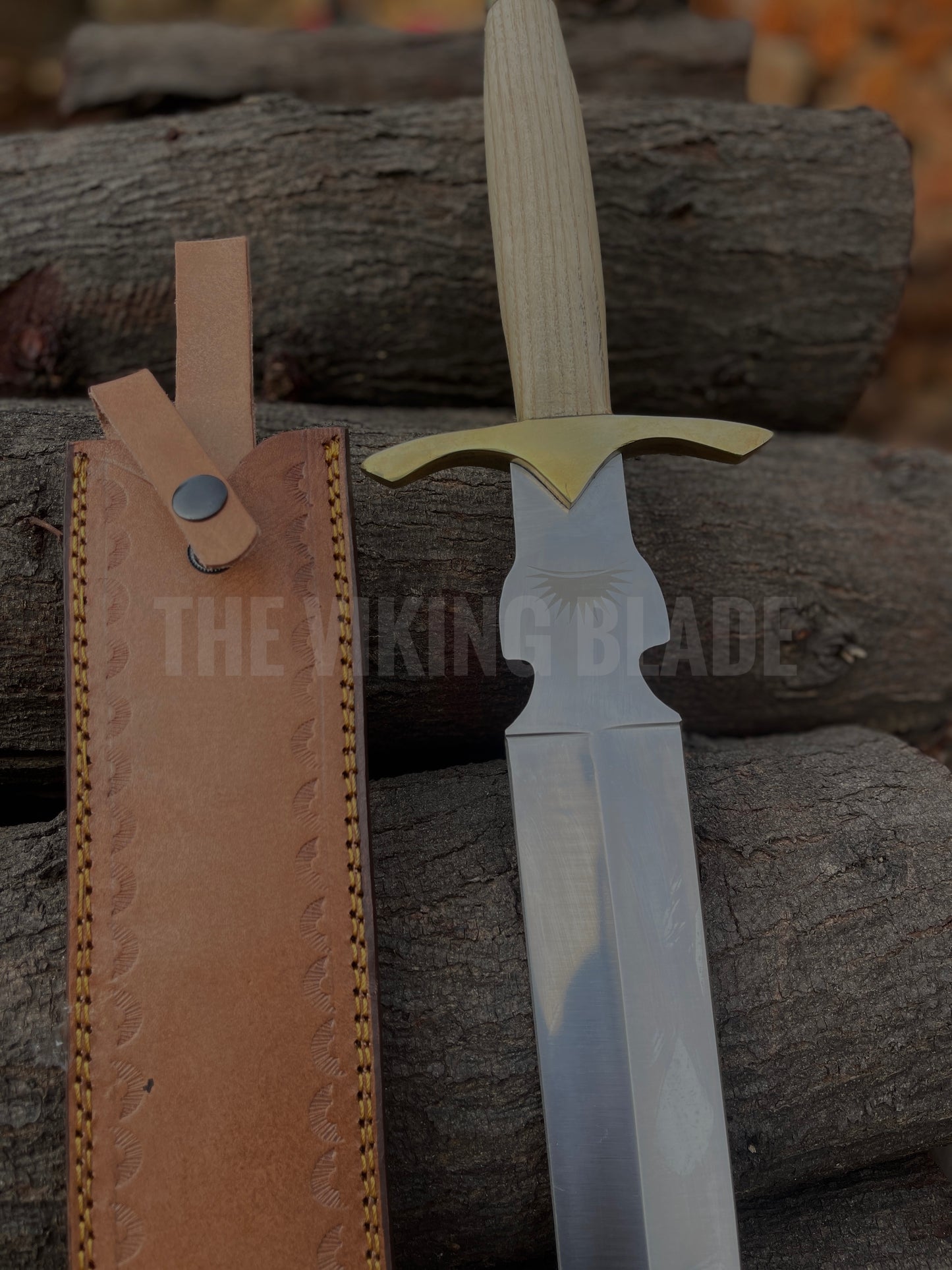 Custom Handmade D2 Steel Sword with Leather Sheath