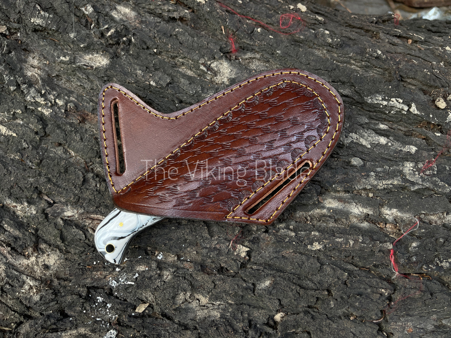 Custom Hand Forged D2 Steel Cowboy Bull Cutter Knife With Leather Sheath