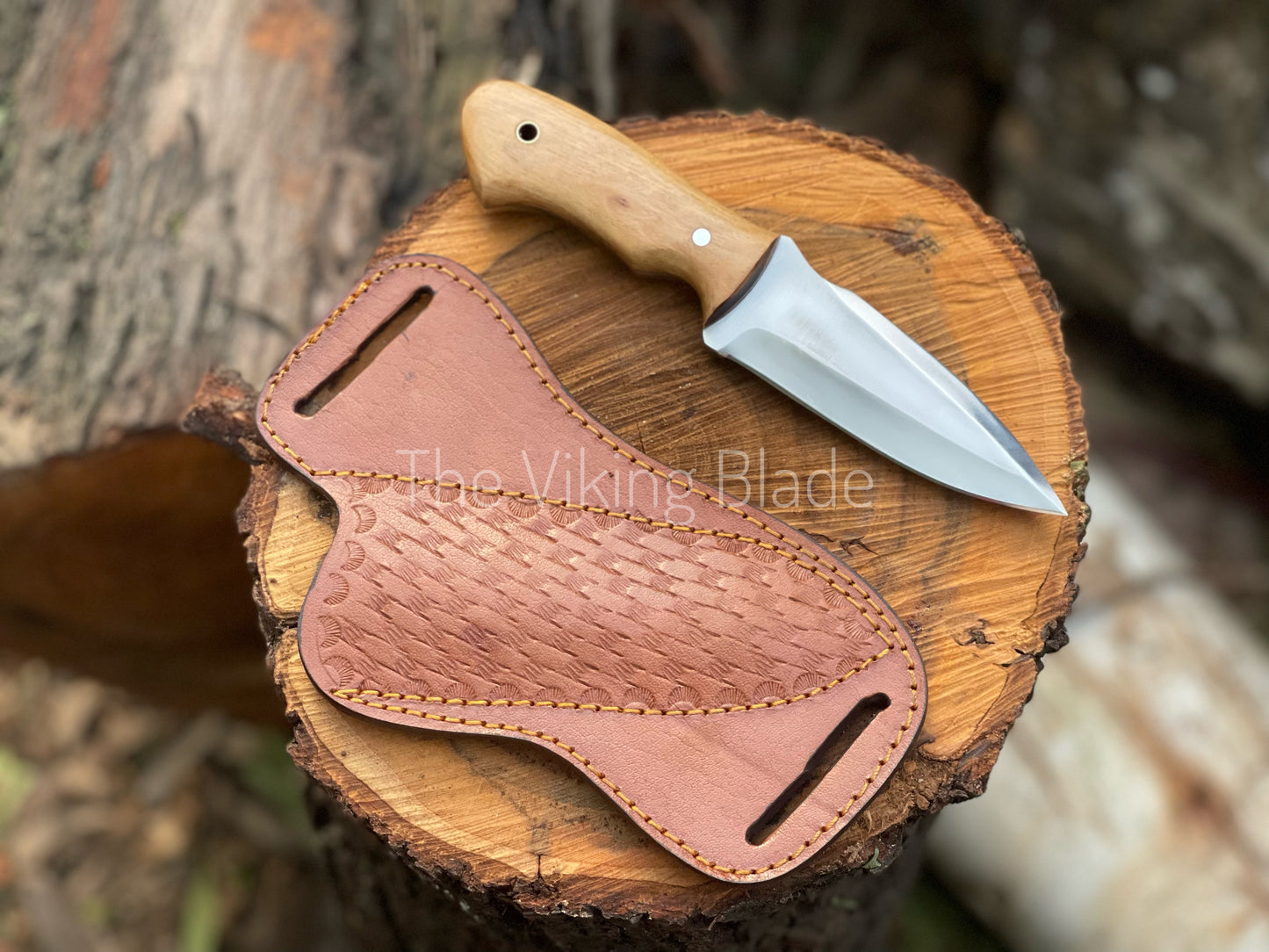 Custom Handmade D2 Steel Skinner Knife With Leather Sheath