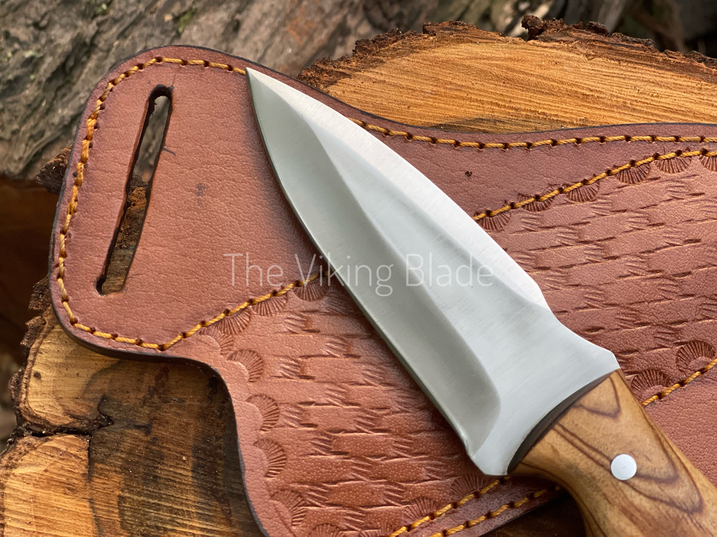 Custom Handmade D2 Steel Skinner Knife With Leather Sheath