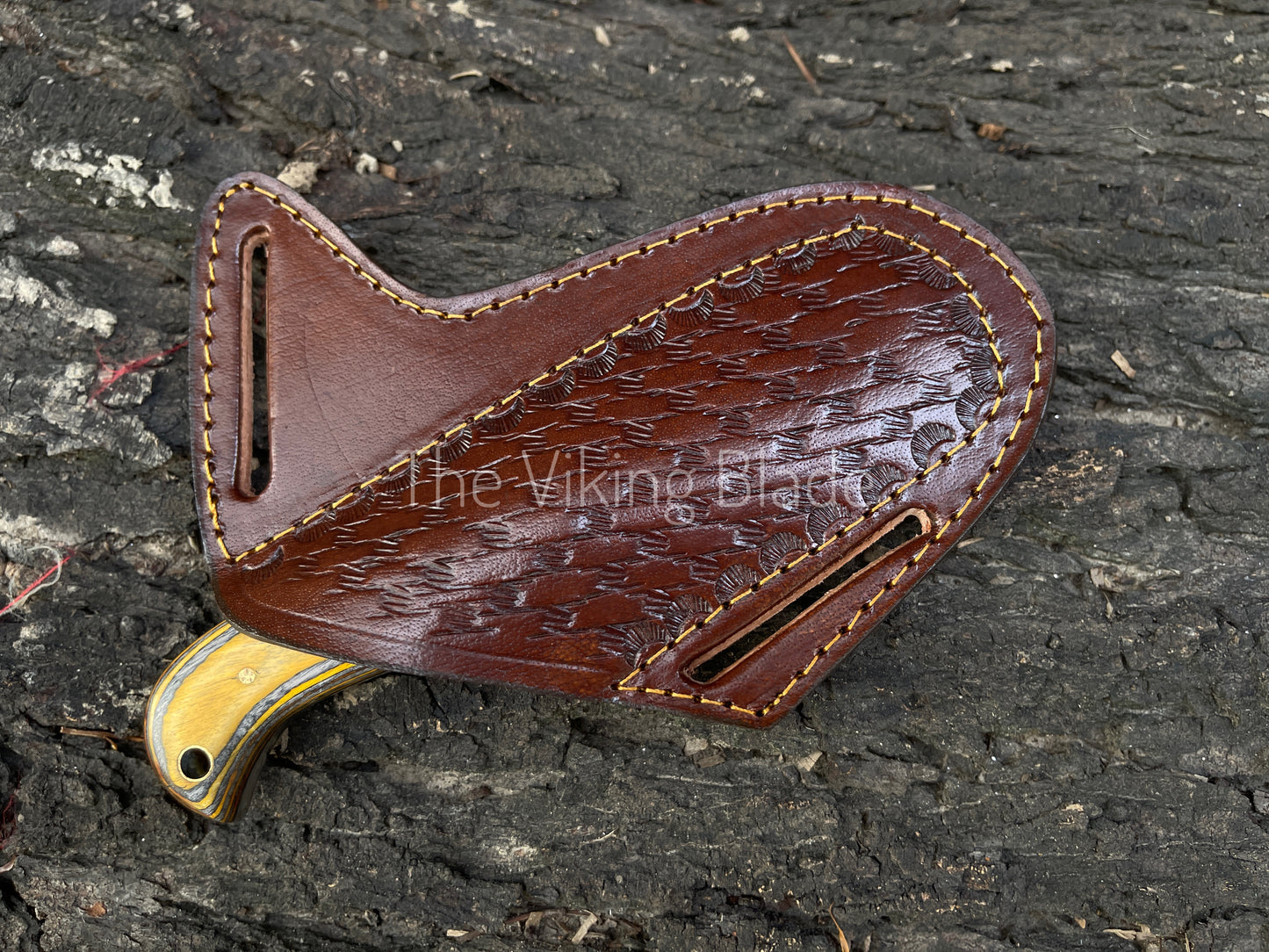 Custom Handmade D2 Steel Cowboy Bull Cutter Knife With Leather Sheath